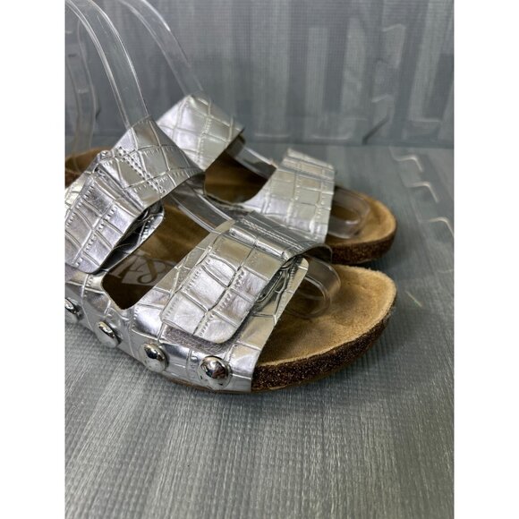 Sam & Libby Studded Slide Sandals – Women’s 5 Silver - Picture 5 of 10